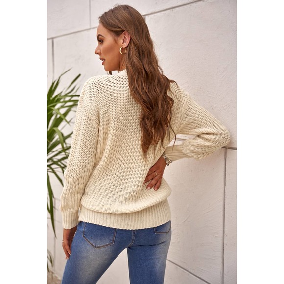 Wrap V Neck Sweater With Side Tie - Picture 2 of 11